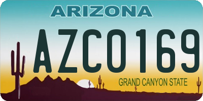 AZ license plate AZC0169