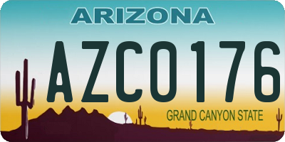 AZ license plate AZC0176