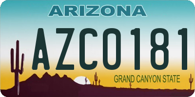 AZ license plate AZC0181