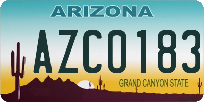 AZ license plate AZC0183
