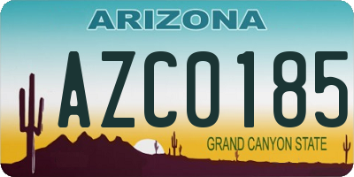 AZ license plate AZC0185