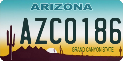 AZ license plate AZC0186