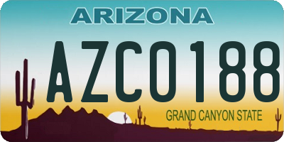 AZ license plate AZC0188