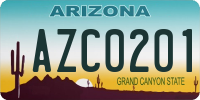 AZ license plate AZC0201