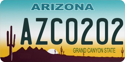 AZ license plate AZC0202