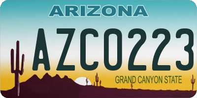 AZ license plate AZC0223
