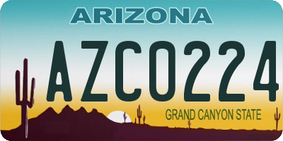 AZ license plate AZC0224