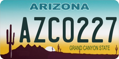 AZ license plate AZC0227