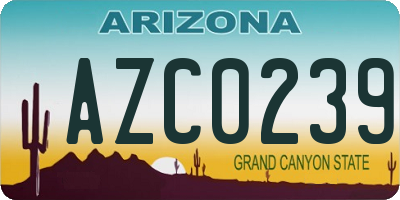 AZ license plate AZC0239