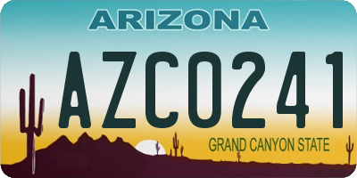 AZ license plate AZC0241