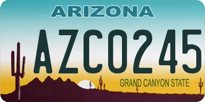 AZ license plate AZC0245