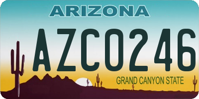 AZ license plate AZC0246