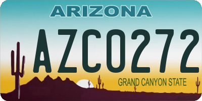 AZ license plate AZC0272