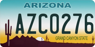 AZ license plate AZC0276