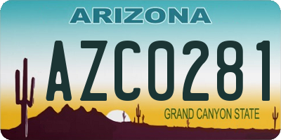 AZ license plate AZC0281
