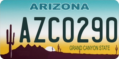 AZ license plate AZC0290