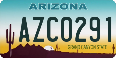 AZ license plate AZC0291