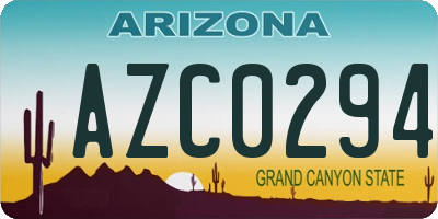 AZ license plate AZC0294