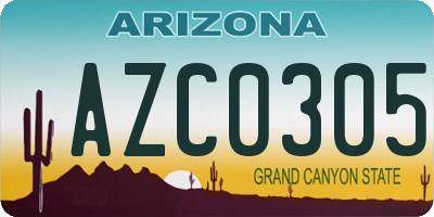 AZ license plate AZC0305