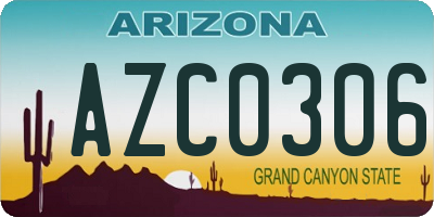 AZ license plate AZC0306