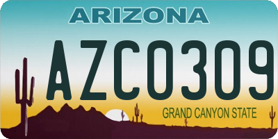 AZ license plate AZC0309