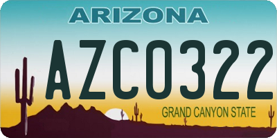 AZ license plate AZC0322