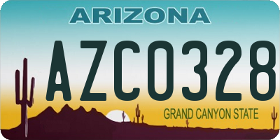 AZ license plate AZC0328
