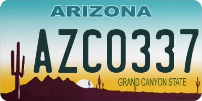 AZ license plate AZC0337