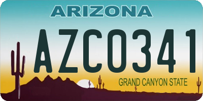 AZ license plate AZC0341
