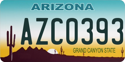 AZ license plate AZC0393