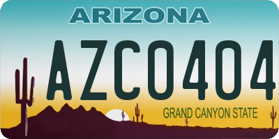 AZ license plate AZC0404