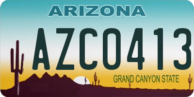 AZ license plate AZC0413