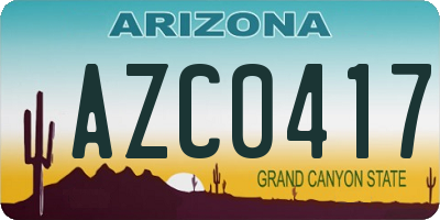 AZ license plate AZC0417