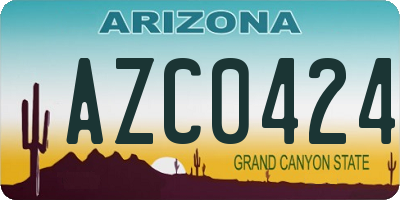 AZ license plate AZC0424