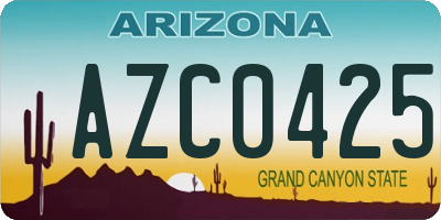 AZ license plate AZC0425