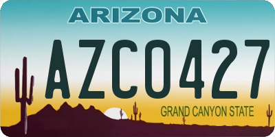 AZ license plate AZC0427
