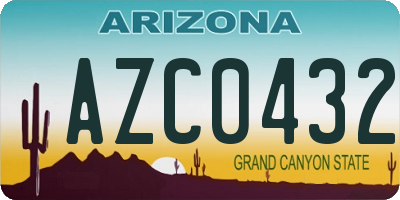 AZ license plate AZC0432