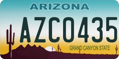 AZ license plate AZC0435