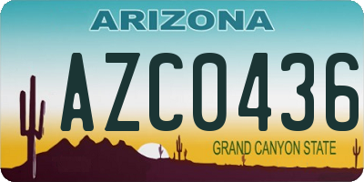 AZ license plate AZC0436