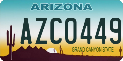 AZ license plate AZC0449