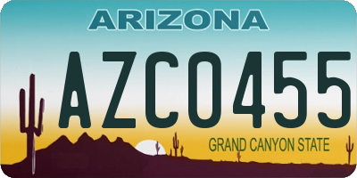 AZ license plate AZC0455