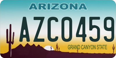 AZ license plate AZC0459