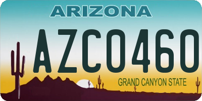 AZ license plate AZC0460