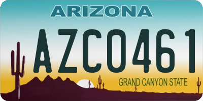 AZ license plate AZC0461