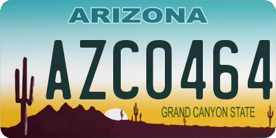 AZ license plate AZC0464