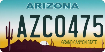 AZ license plate AZC0475