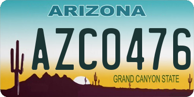 AZ license plate AZC0476