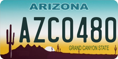 AZ license plate AZC0480
