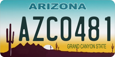 AZ license plate AZC0481