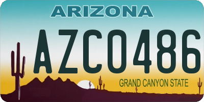 AZ license plate AZC0486